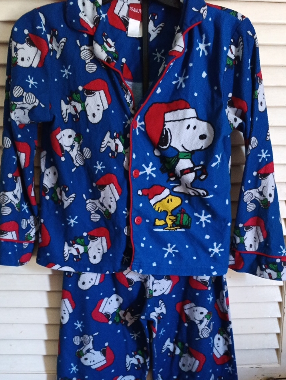 Peanuts Snoopy Kids Blue Holiday Pajama Set